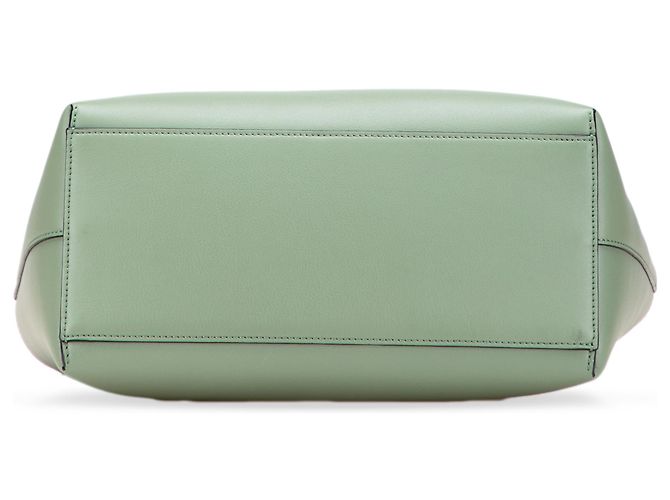 LOEWE Borsa Anagram in pelle di vitello liscia verde piccola - vista 3