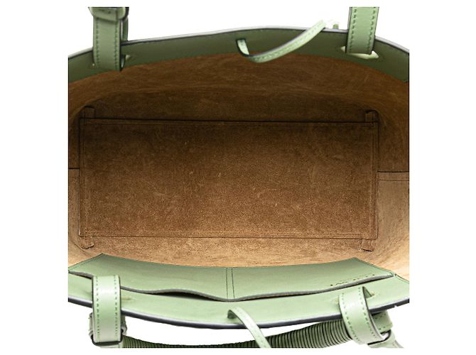 LOEWE Borsa Anagram in pelle di vitello liscia verde piccola - vista 4