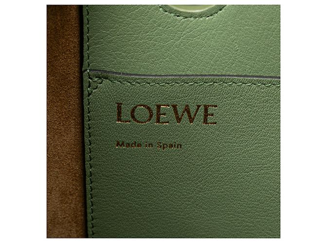 LOEWE Borsa Anagram in pelle di vitello liscia verde piccola - vista 6