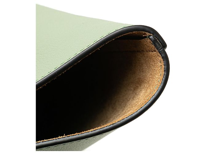 LOEWE Borsa Anagram in pelle di vitello liscia verde piccola - vista 7