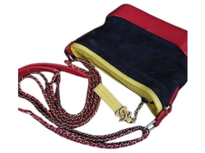 Borsa a spalla hobo piccola Chanel Gabrielle de Chanel Rosso Giallo Blu navy - vista 7