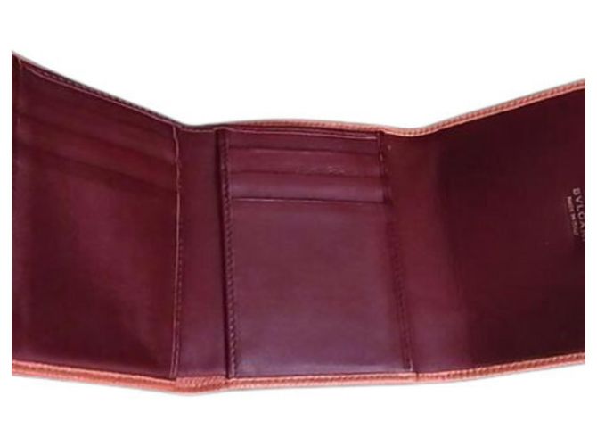 Bulgari Bvlgari Orange Leather Women's Tri-fold Wallet - view 4