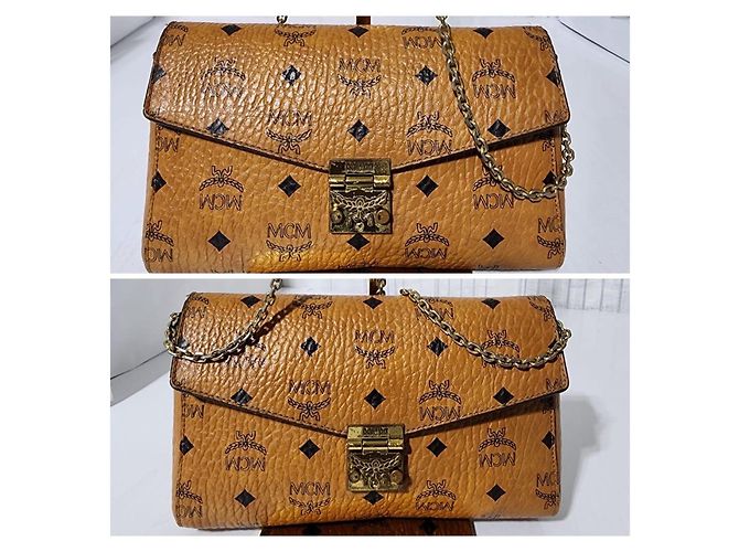 Borsa a spalla con cintura MCM Small Patricia Visetos marrone - vista 14
