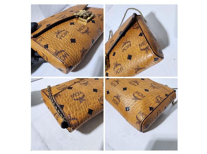 Borsa a spalla con cintura MCM Small Patricia Visetos marrone - vista 17