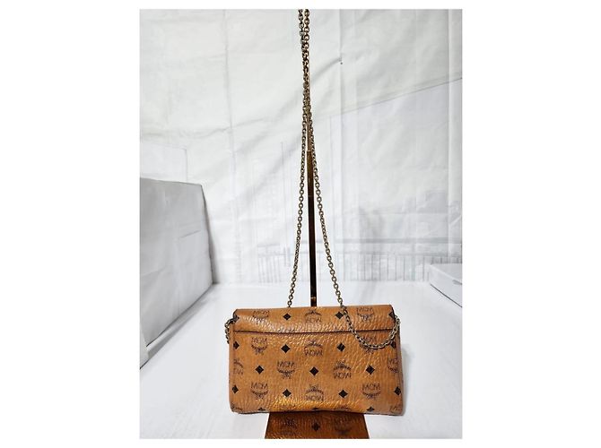 Borsa a spalla con cintura MCM Small Patricia Visetos marrone - vista 4