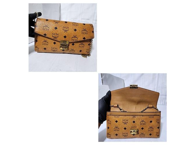 Borsa a spalla con cintura MCM Small Patricia Visetos marrone - vista 5