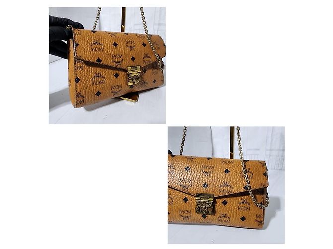 Borsa a spalla con cintura MCM Small Patricia Visetos marrone - vista 9