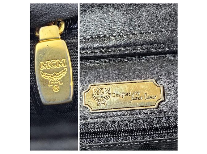 MCM Vintage Nylon/Leder Umhängetasche Schwarz - Ansicht 5