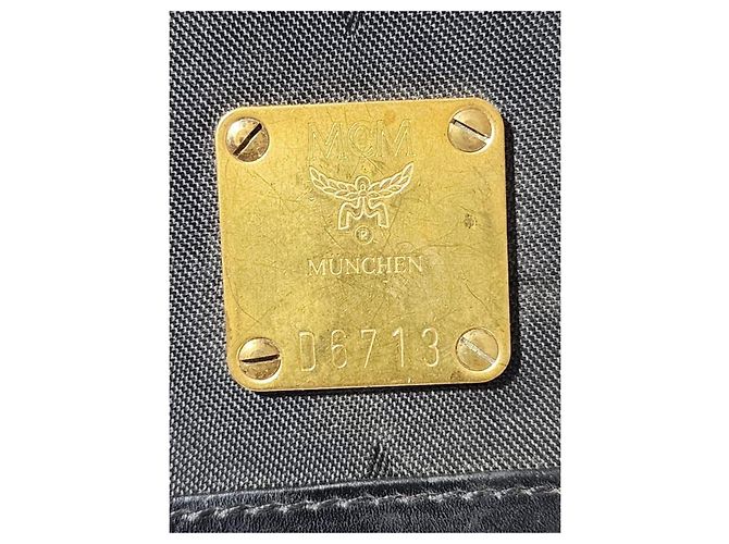 MCM Vintage Nylon/Leder Umhängetasche Schwarz - Ansicht 7