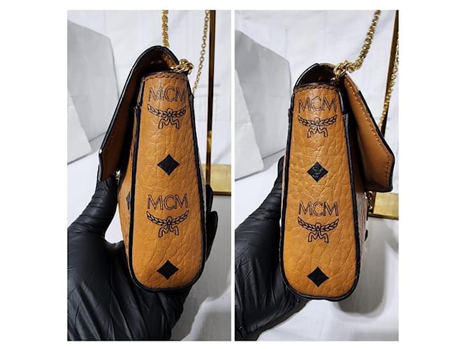 Borsa a tracolla MCM Visetos Millie Marrone - vista 7