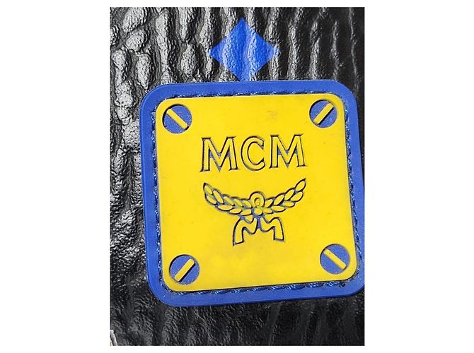 Borsa a tracolla mini in pelle MCM Color Splash Logo Nera Nero - vista 8