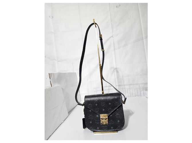 MCM Visetos Piccola Borsa Crossbody/Spalla Patricia Nera Nero - vista 17
