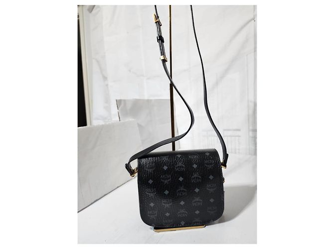 MCM Visetos Piccola Borsa Crossbody/Spalla Patricia Nera Nero - vista 4
