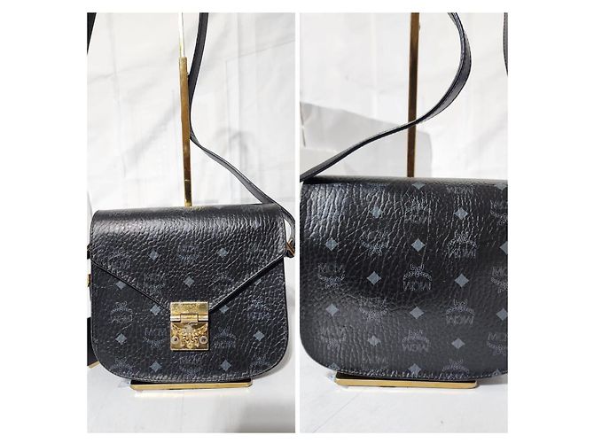 MCM Visetos Piccola Borsa Crossbody/Spalla Patricia Nera Nero - vista 6