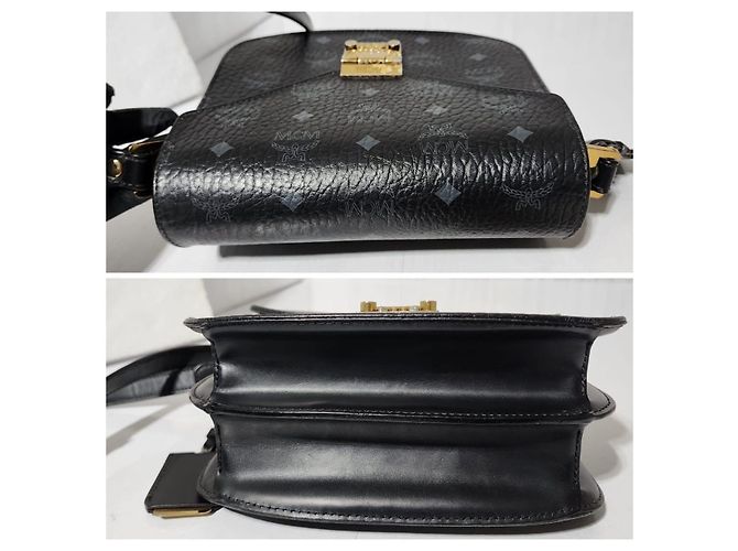 MCM Visetos Piccola Borsa Crossbody/Spalla Patricia Nera Nero - vista 7