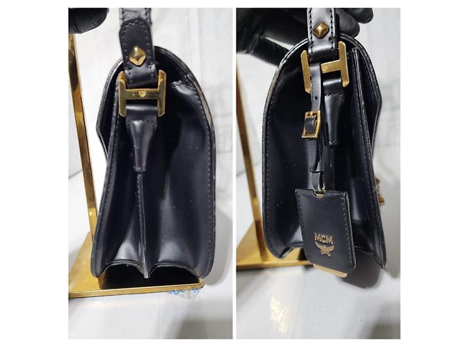 MCM Visetos Piccola Borsa Crossbody/Spalla Patricia Nera Nero - vista 9