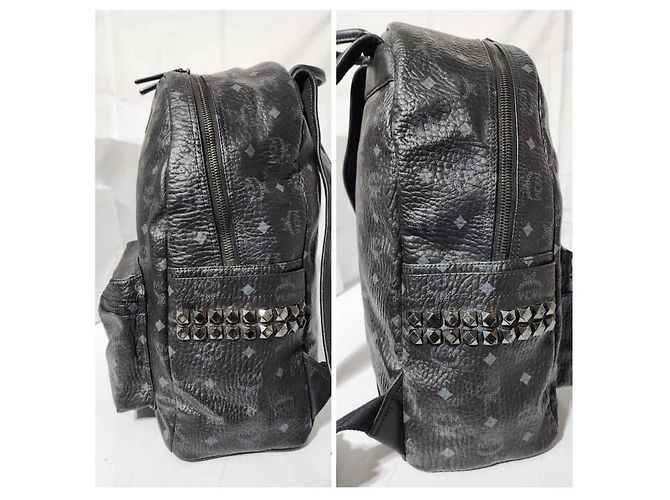 MCM Visetos Stark Leather Backpack Black - view 10