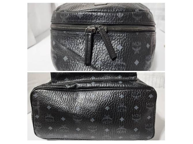 MCM Visetos Stark Leather Backpack Black - view 7
