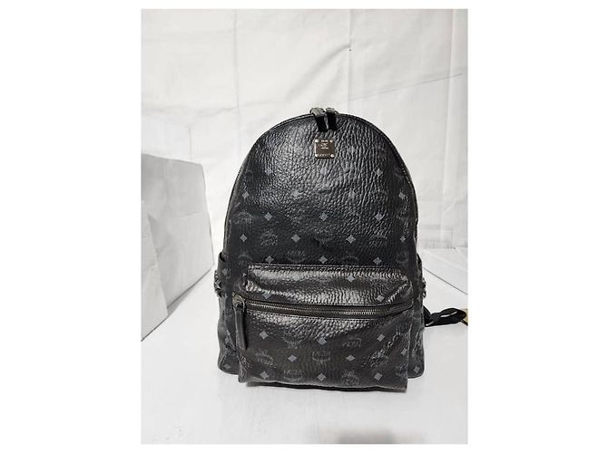 MCM Visetos Stark Leather Backpack Black - view 8