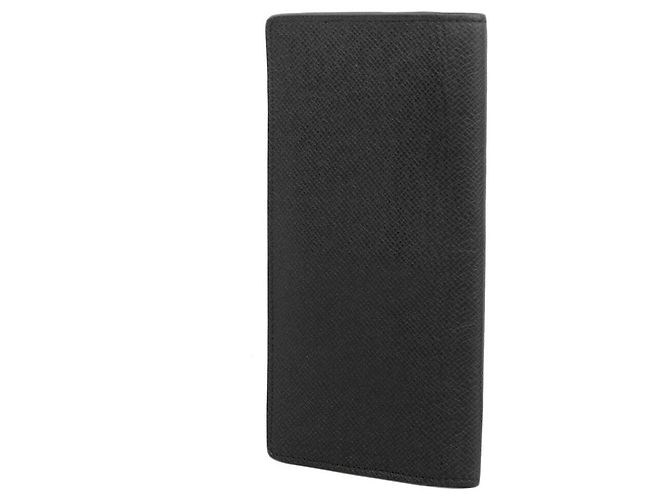 Carteira longa em couro Taiga Louis Vuitton M30791 Preto Azul - vista 2