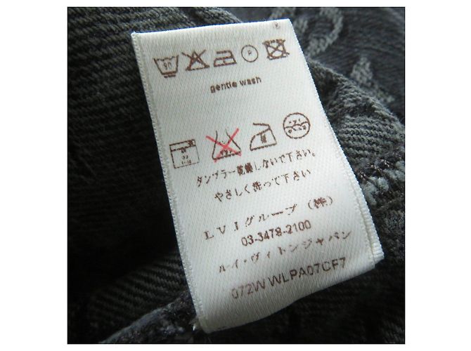 Pantalones de denim de algodón Monogram Louis Vuitton Negro - vista 11