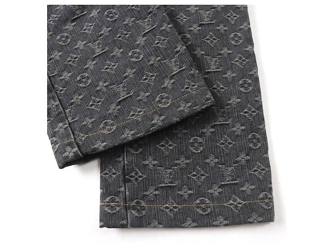 Pantalones de denim de algodón Monogram Louis Vuitton Negro - vista 7