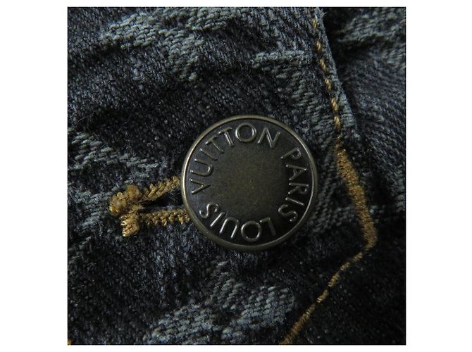 Pantalones de denim de algodón Monogram Louis Vuitton Negro - vista 8