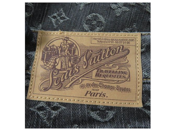 Pantalones de denim de algodón Monogram Louis Vuitton Negro - vista 9