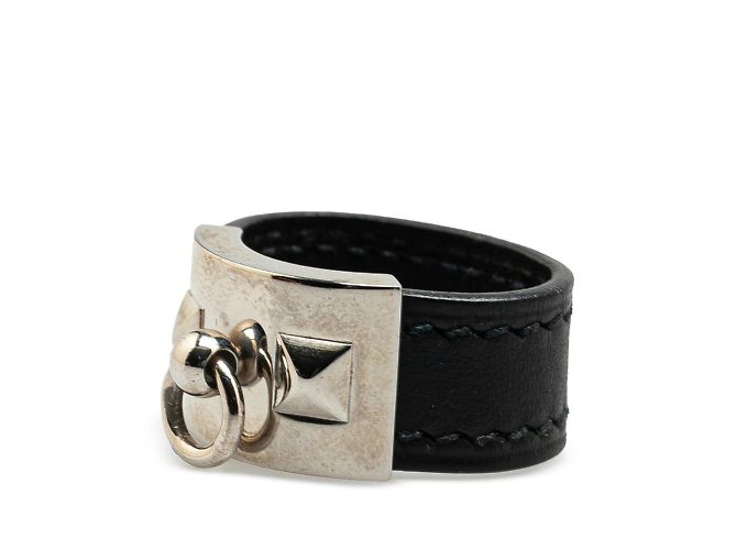 Hermes Hermès Collier de Chien Band Ring Black Silvery - view 2