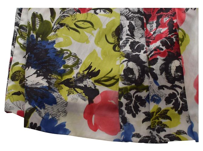 Autre Marque Kurzarmkleid mit V-Ausschnitt und Blumenmuster mehrfarbig Mehrfarben - Ansicht 6