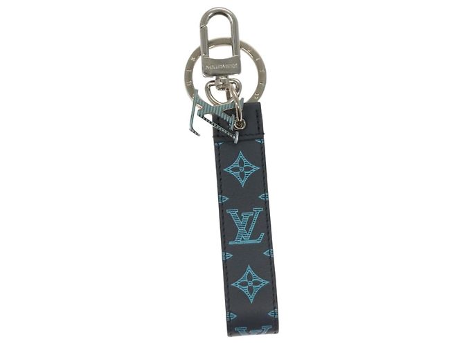 LOUIS VUITTON Monogram Shadow Porte Cles Dragonne Key Holder M82532 Auth 132813M Navy blue - view 2
