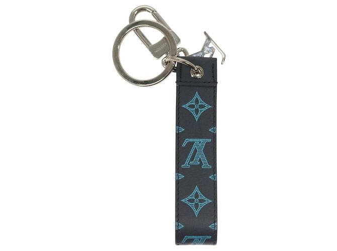 LOUIS VUITTON Monogram Shadow Porte Cles Dragonne Key Holder M82532 Auth 132813M Navy blue - view 3