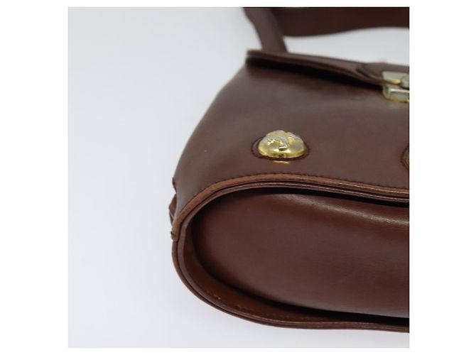 Sac à épaule Salvatore Ferragamo en cuir bordeaux avec doré Auth bs27827 - vue 10