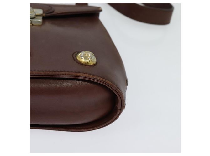 Sac à épaule Salvatore Ferragamo en cuir bordeaux avec doré Auth bs27827 - vue 11
