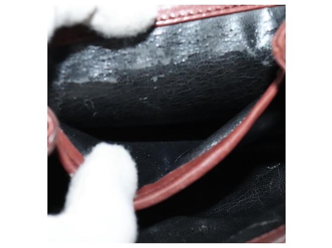 Sac à épaule Salvatore Ferragamo en cuir bordeaux avec doré Auth bs27827 - vue 20
