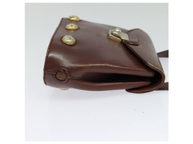 Sac à épaule Salvatore Ferragamo en cuir bordeaux avec doré Auth bs27827 - vue 5