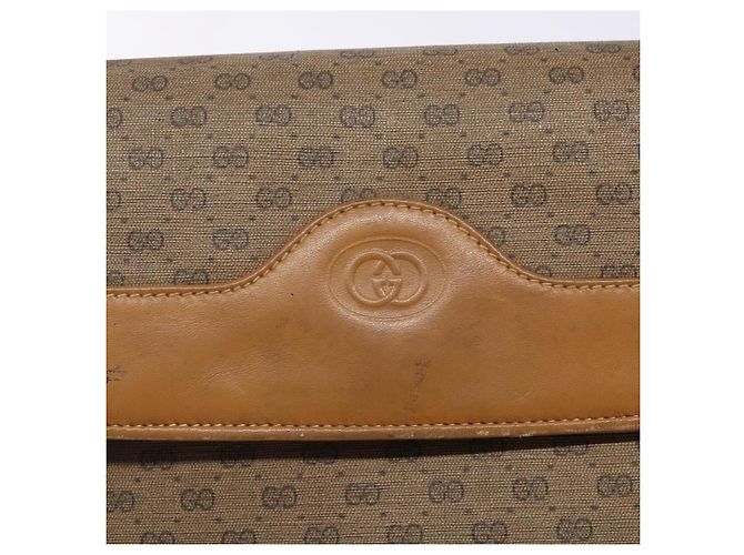 Gucci Bolsa de Ombro Micro GG Supreme PVC Bege Dourado 004 106 0024 Auth ep9330 - vista 14