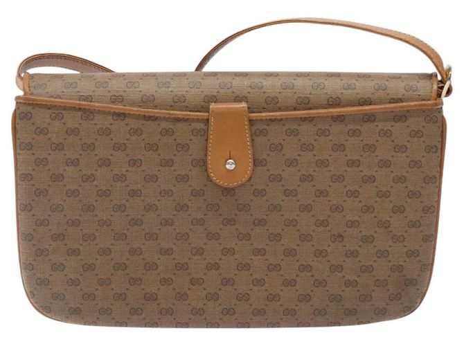 Gucci Bolsa de Ombro Micro GG Supreme PVC Bege Dourado 004 106 0024 Auth ep9330 - vista 3