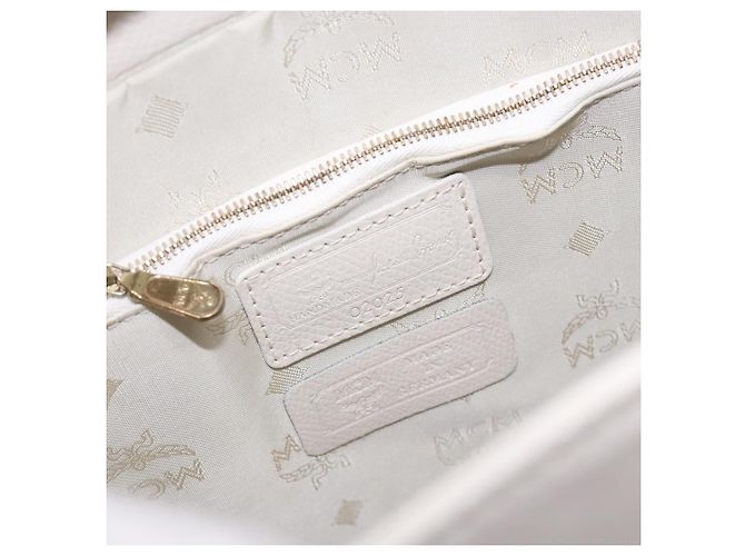 Borsa a Spalla MCM in Pelle Bianca e Oro Auth bs27684 Bianco D'oro - vista 16