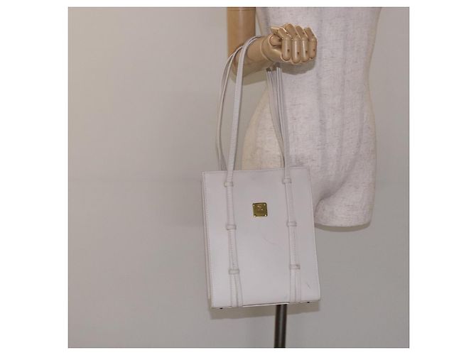 Borsa a Spalla MCM in Pelle Bianca e Oro Auth bs27684 Bianco D'oro - vista 21