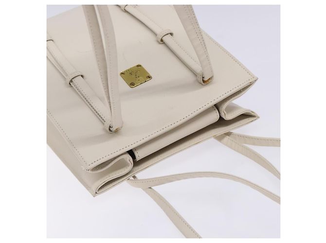 Borsa a Spalla MCM in Pelle Bianca e Oro Auth bs27684 Bianco D'oro - vista 6