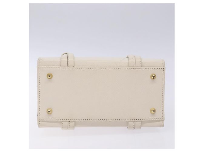 Borsa a Spalla MCM in Pelle Bianca e Oro Auth bs27684 Bianco D'oro - vista 9