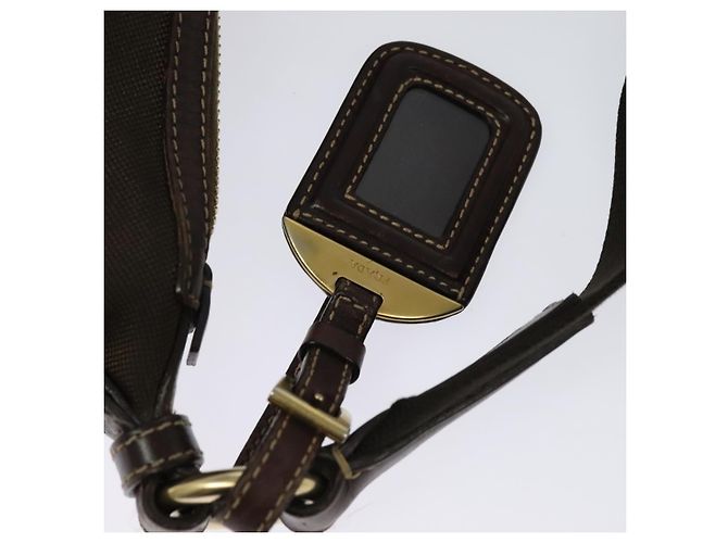 Borsa a Spalla PRADA in Tela Marrone Oro Auth ep9878 D'oro - vista 14