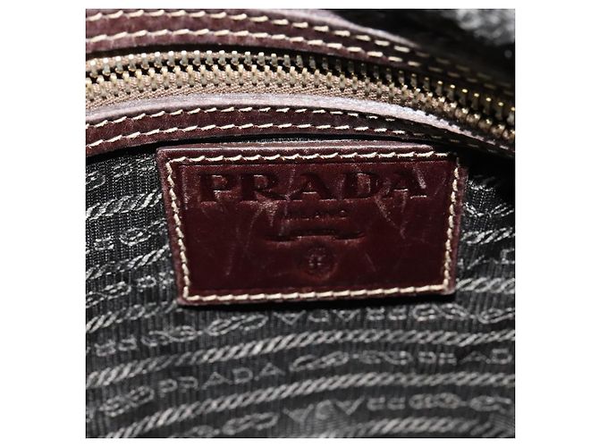 Borsa a Spalla PRADA in Tela Marrone Oro Auth ep9878 D'oro - vista 15