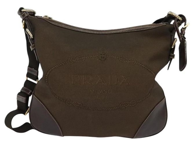 Borsa a Spalla PRADA in Tela Marrone Oro Auth ep9878 D'oro - vista 2