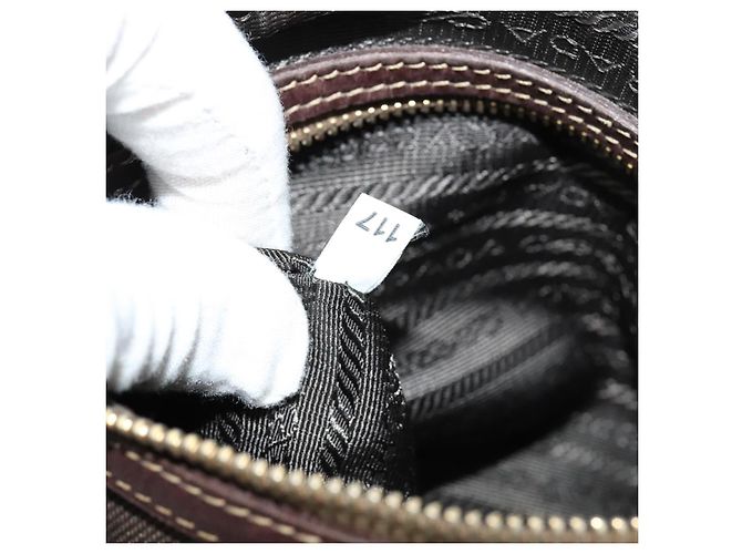 Borsa a Spalla PRADA in Tela Marrone Oro Auth ep9878 D'oro - vista 20