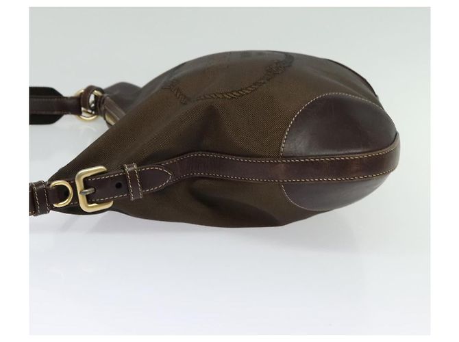 Borsa a Spalla PRADA in Tela Marrone Oro Auth ep9878 D'oro - vista 4