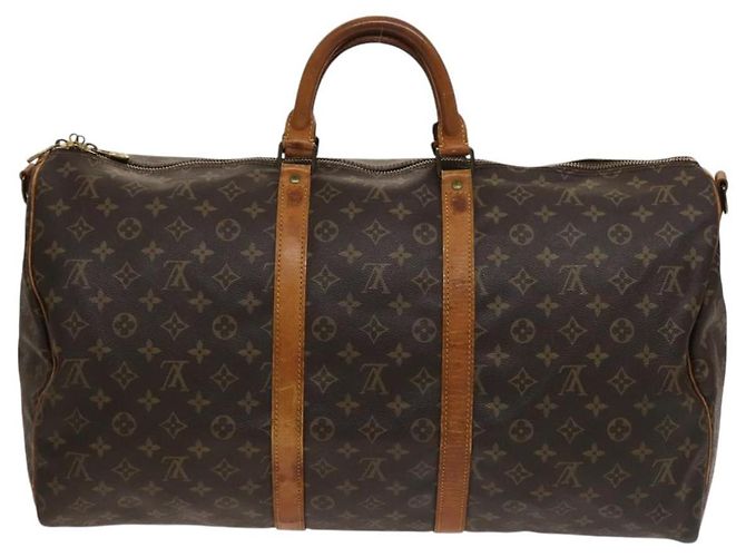 LOUIS VUITTON Borsa Boston Monogram Keepall Bandoulière 55 M41414 Auth LV 127459 Monogramma - vista 3
