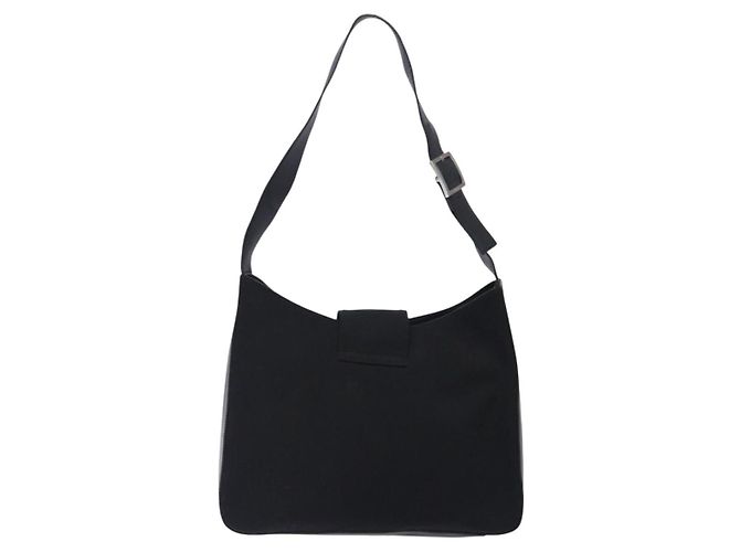 Borsa a Spalla Gancini in Nylon Blu Navy e Argento di Salvatore Ferragamo Auth gh333 - vista 3