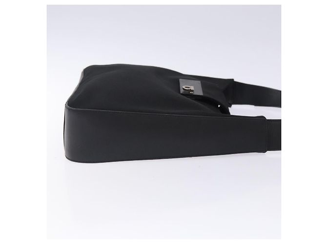 Borsa a Spalla Gancini in Nylon Blu Navy e Argento di Salvatore Ferragamo Auth gh333 - vista 4